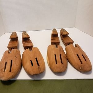 2 Pairs Allen Edmond Adjustable Wooden Cedar Shoe Form Tree Stretchers Men L